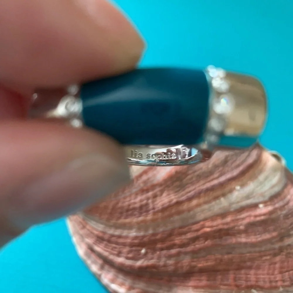 Lia Sophia Peacock Blue Cocktail Statement Ring